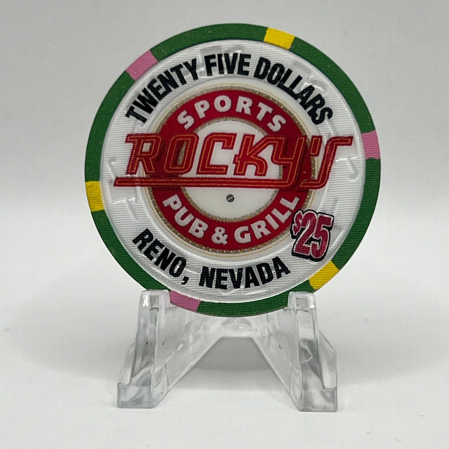 Rocky's Sports Pub & Grill Reno NV 2002 $25 Chip V9663