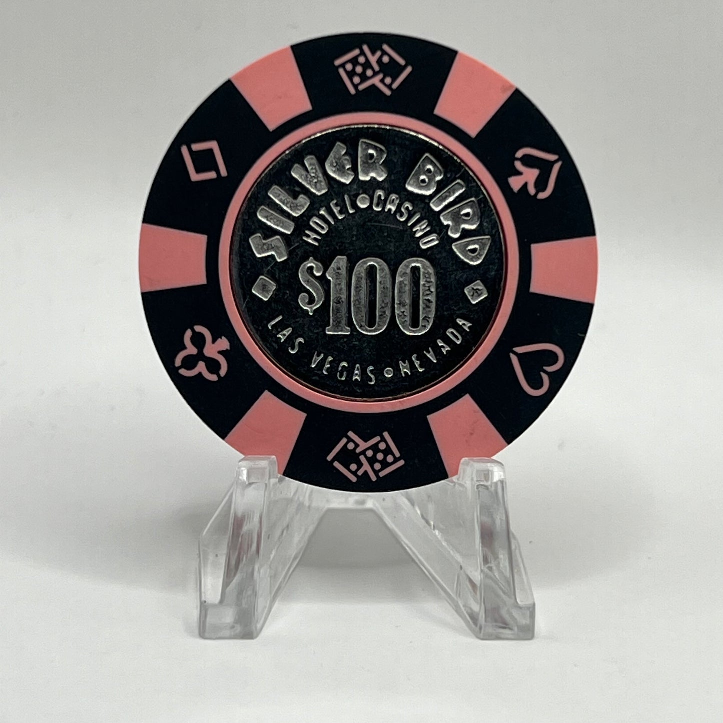 Silver Bird Casino Las Vegas NV 1976 $100 Chip N0877 (Fantasy)