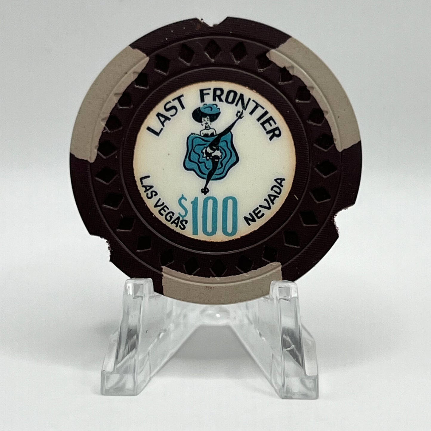 Last Frontier Las Vegas NV 1959 Notched LE $100 Chip N1650