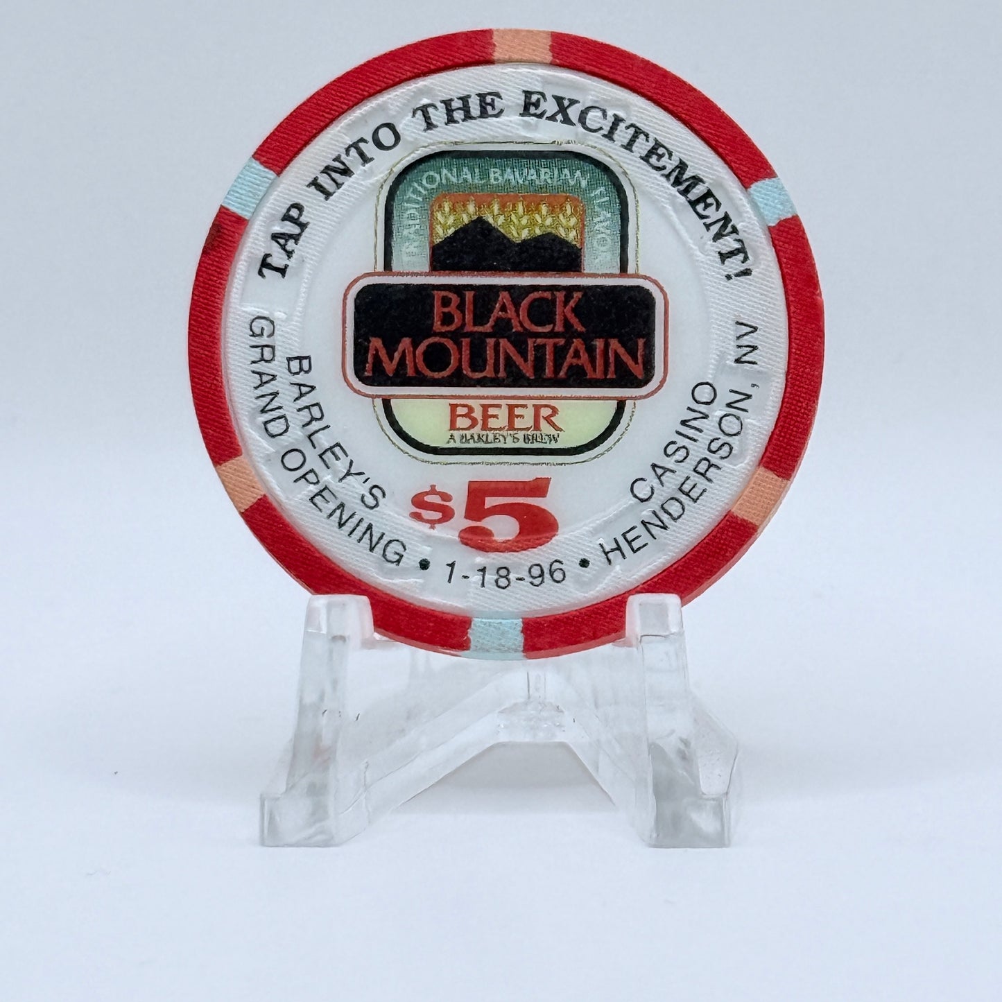 Barley's Casino & Brewing Henderson Nevada 1996 LE $5 Casino Chip N1254
