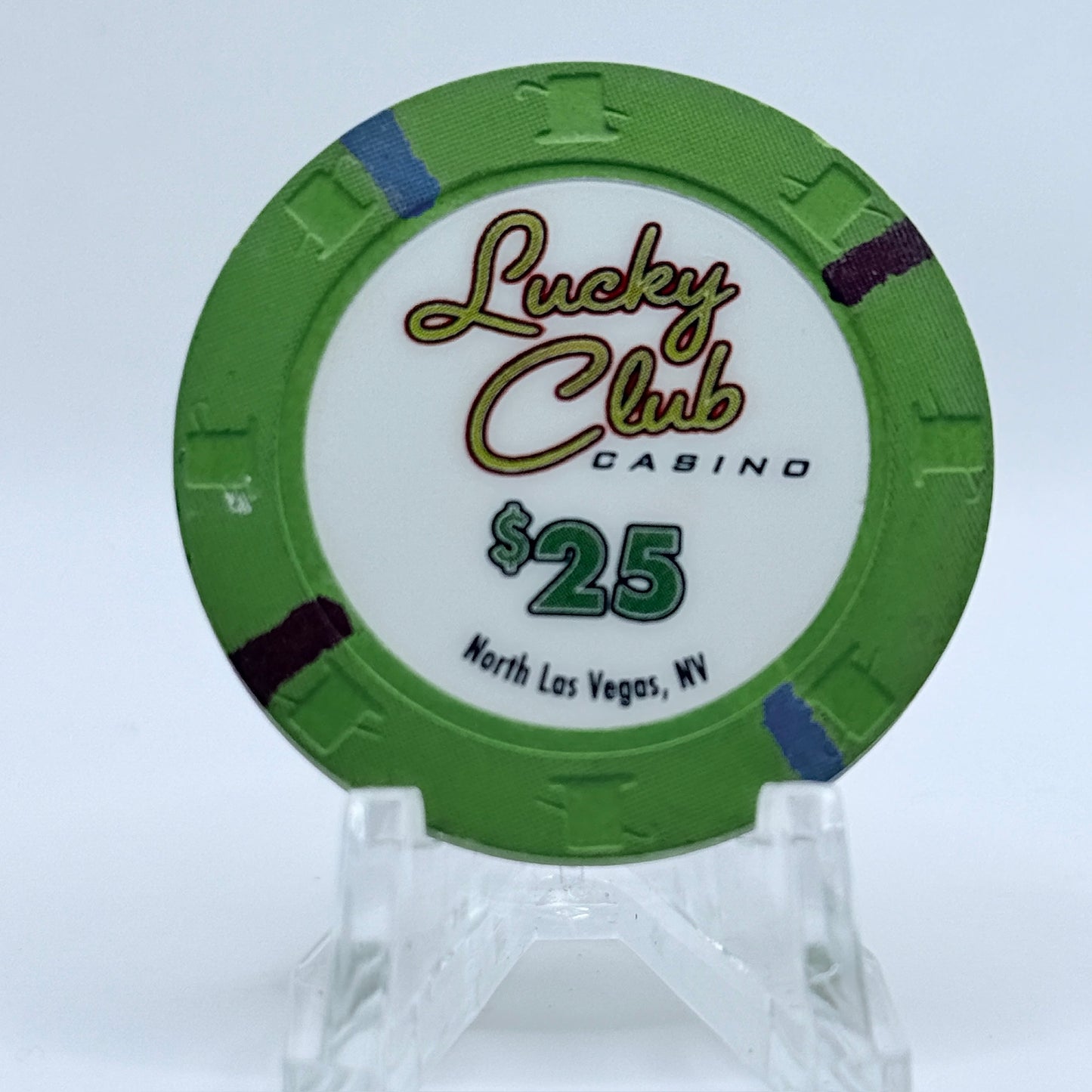 Lucky Club Casino N. Las Vegas Nevada 2008 $25 Casino Chip E8537