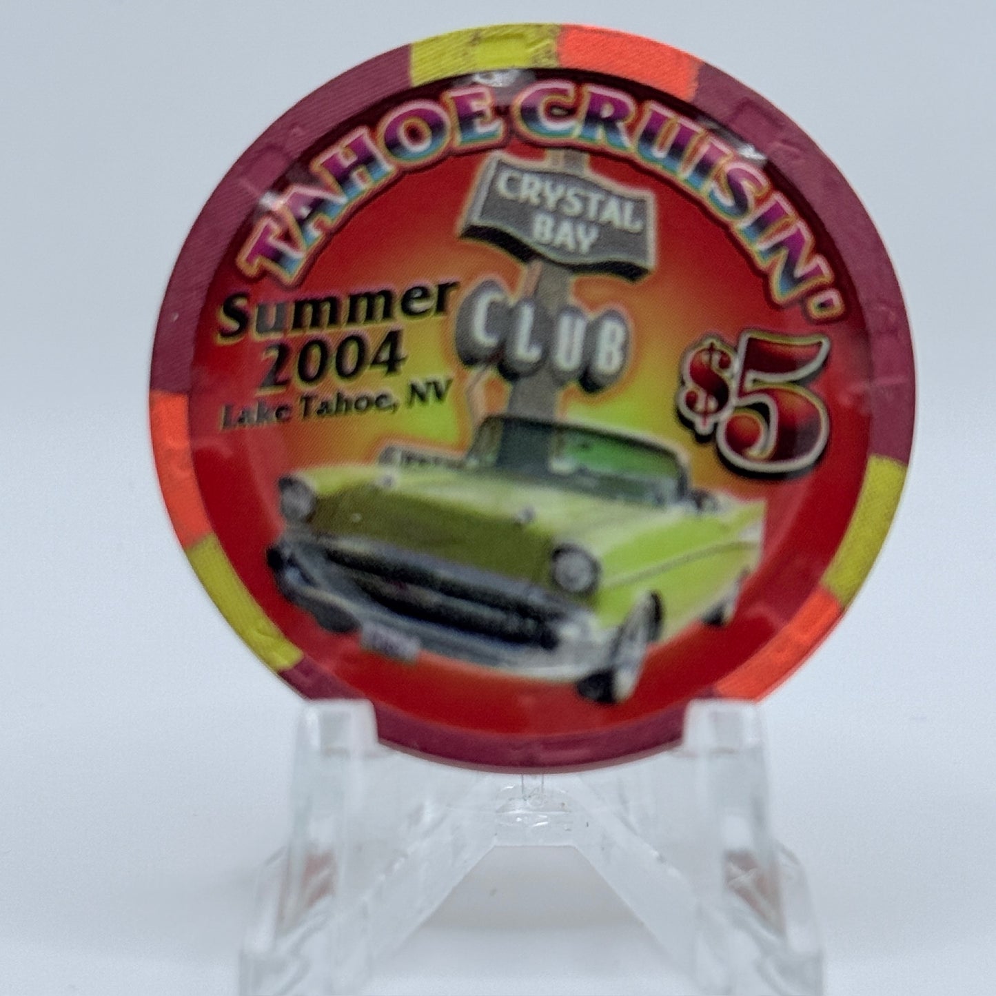 Crystal Bay Casino Crystal Bay Nevada 2004 'Tahoe Ridin' LE $5 Casino Chip E3622
