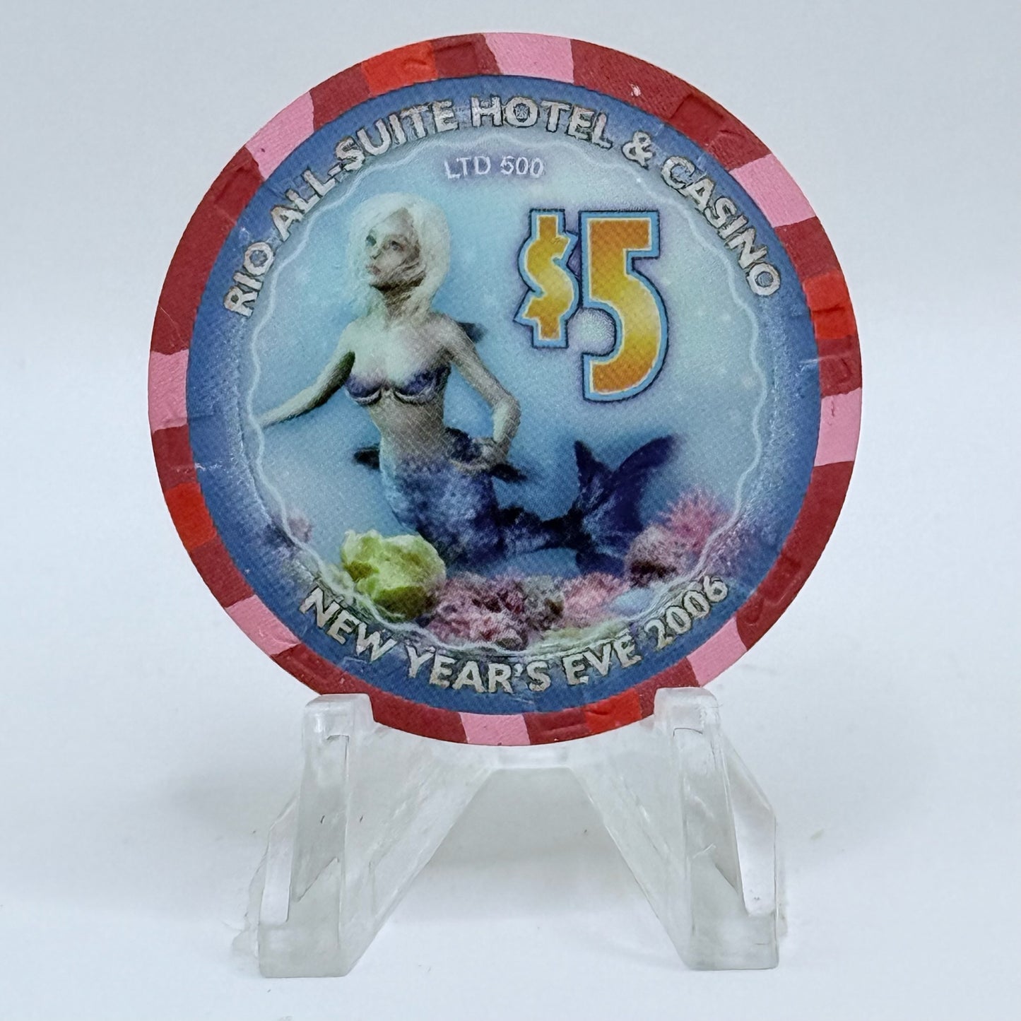 Rio Las Vegas Nevada 2006 'New Year's Eve' LE $5 Casino Chip E5021