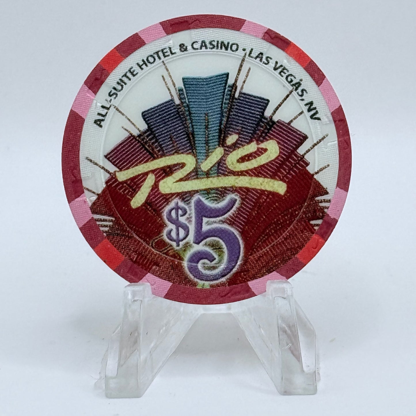 Rio Las Vegas Nevada 2007 'New Year's' LE $5 Casino Chip E8274