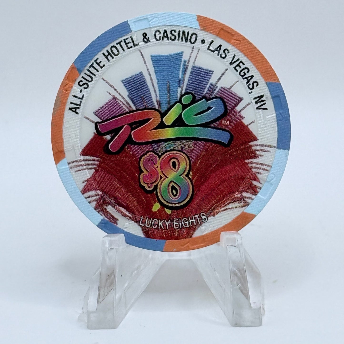 Rio Las Vegas Nevada 2008 'Lucky Eights' LE $8 Casino Chip E8283
