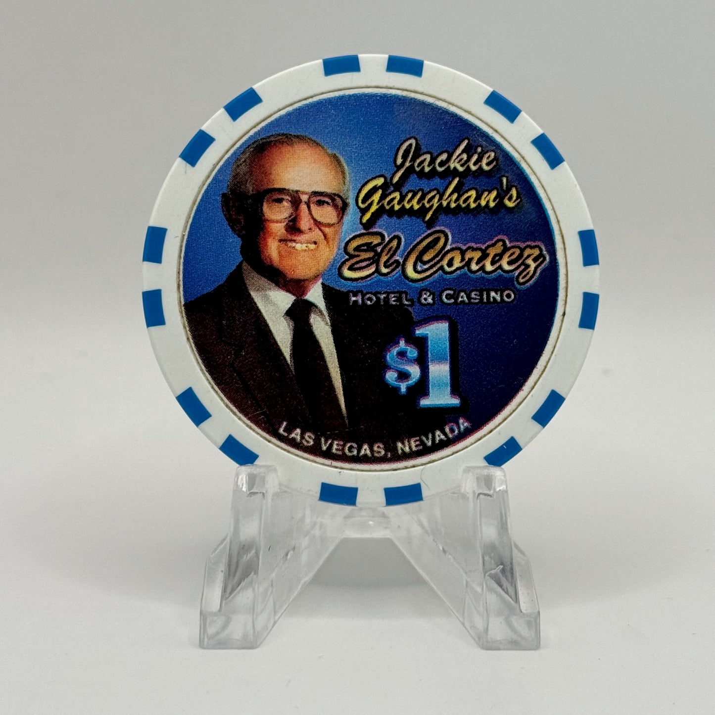 El Cortez Hotel Casino Las Vegas Nevada 2002 'Jackie Gaughan' $1 Casino Chip E0370