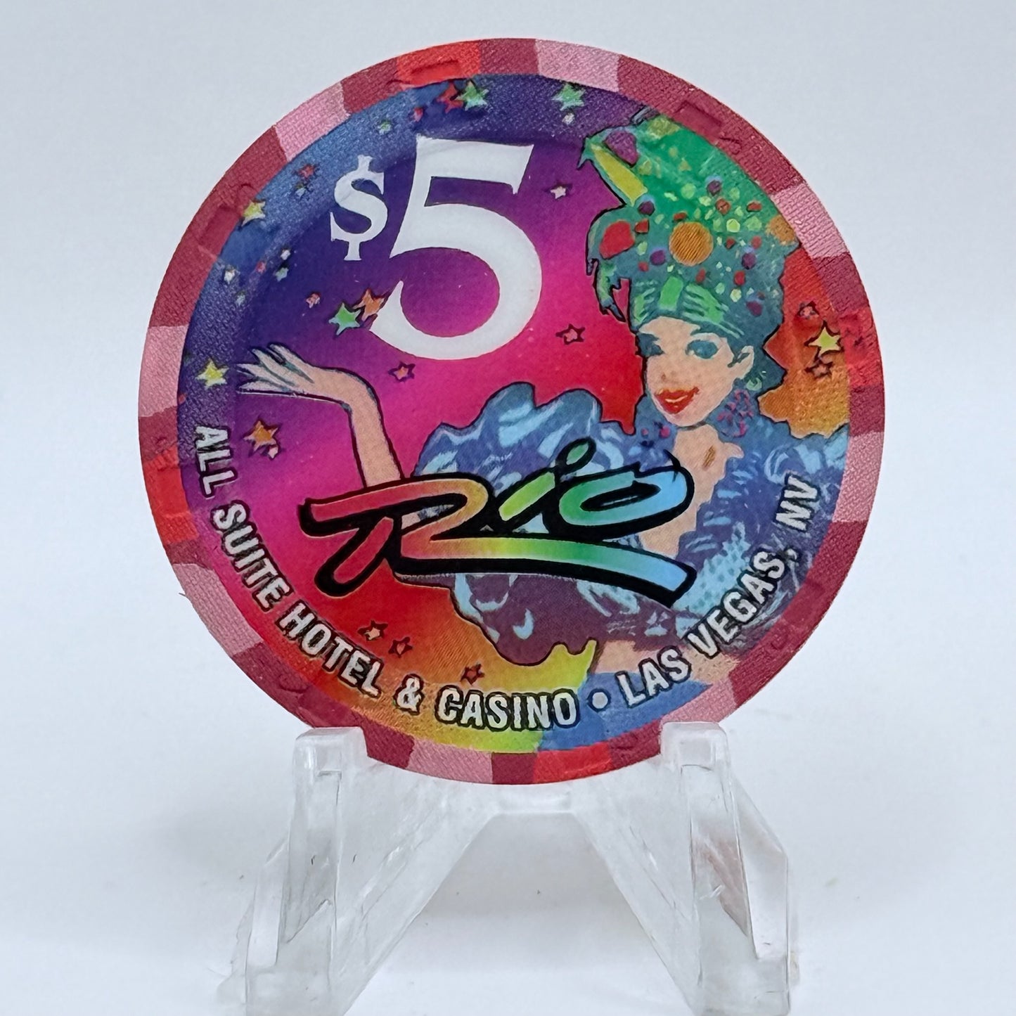 Rio Las Vegas Nevada 2002 'Happy Birthday America; 4th Of July' LE $5 Casino Chip E2292
