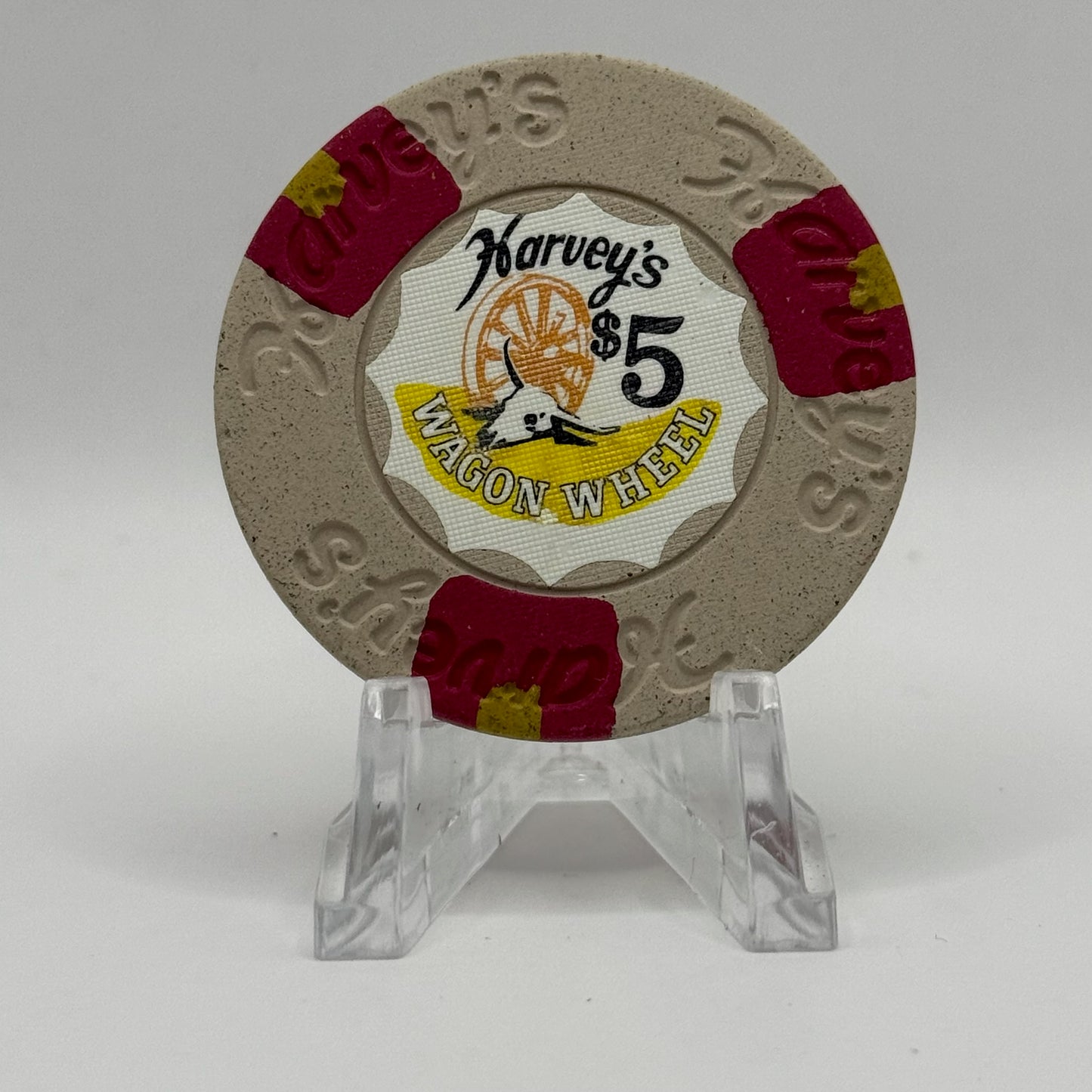 Harvey's (Wagon Wheel) Lake Tahoe Nevada 1973 $5 Casino Chip N5161