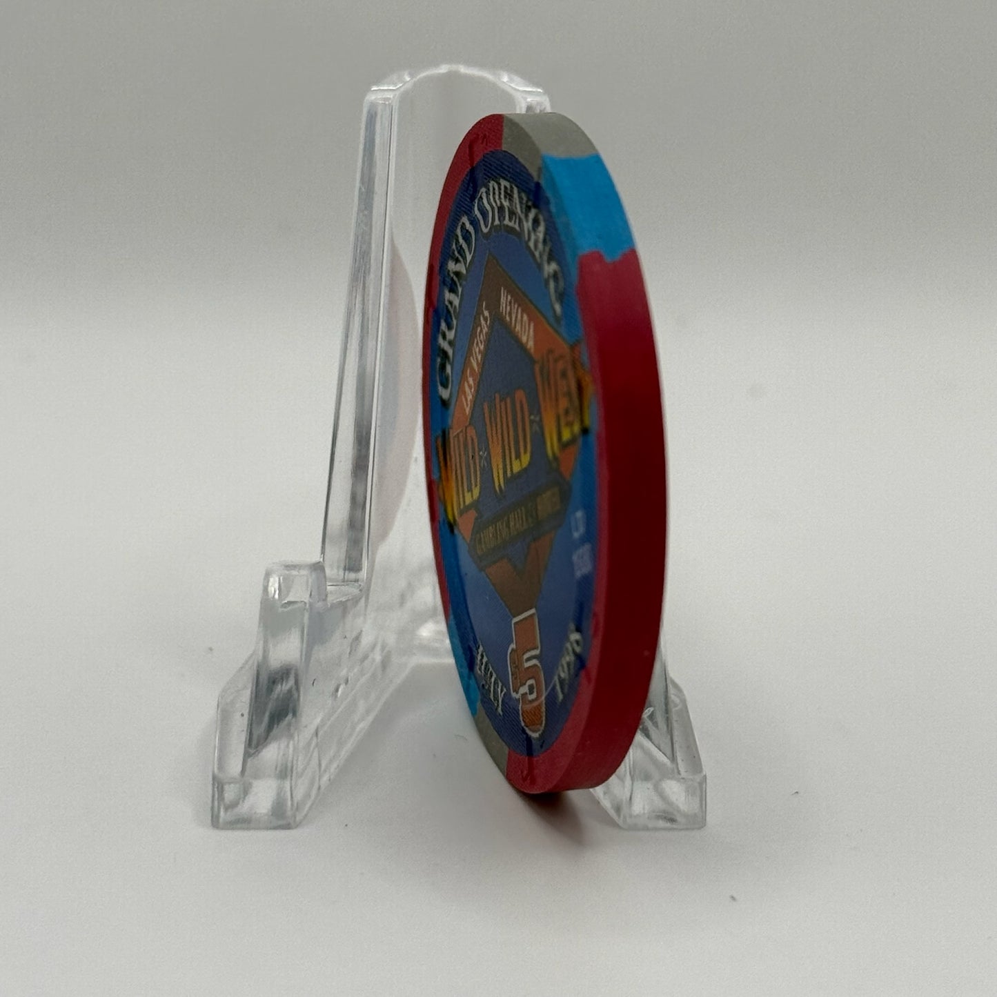 Wild Wild West Las Vegas Nevada 1998 'Grand Opening' LE $5 Casino Chip E3609