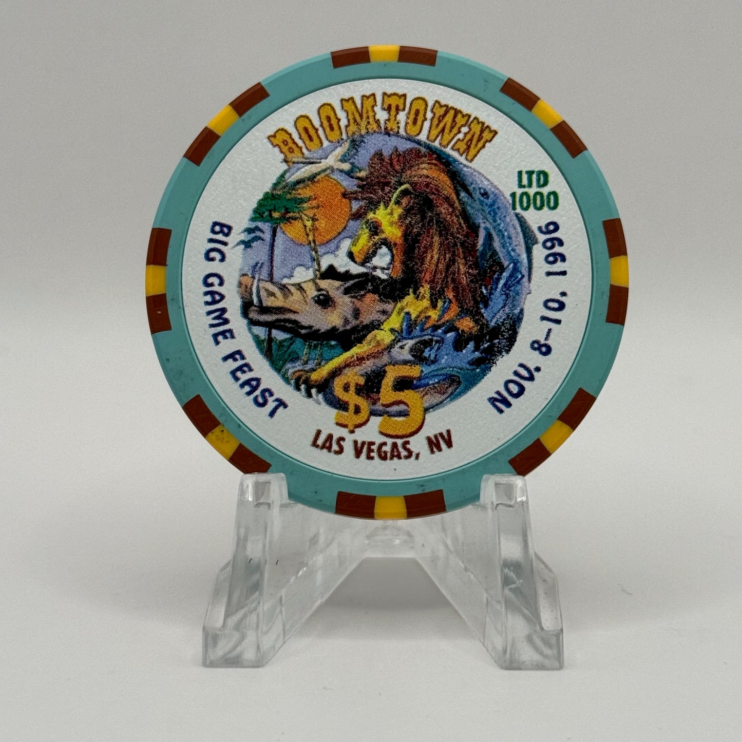 Boomtown Las Vegas Nevada 1996 'Big Game Fest' LE $5 Casino Chip N8014