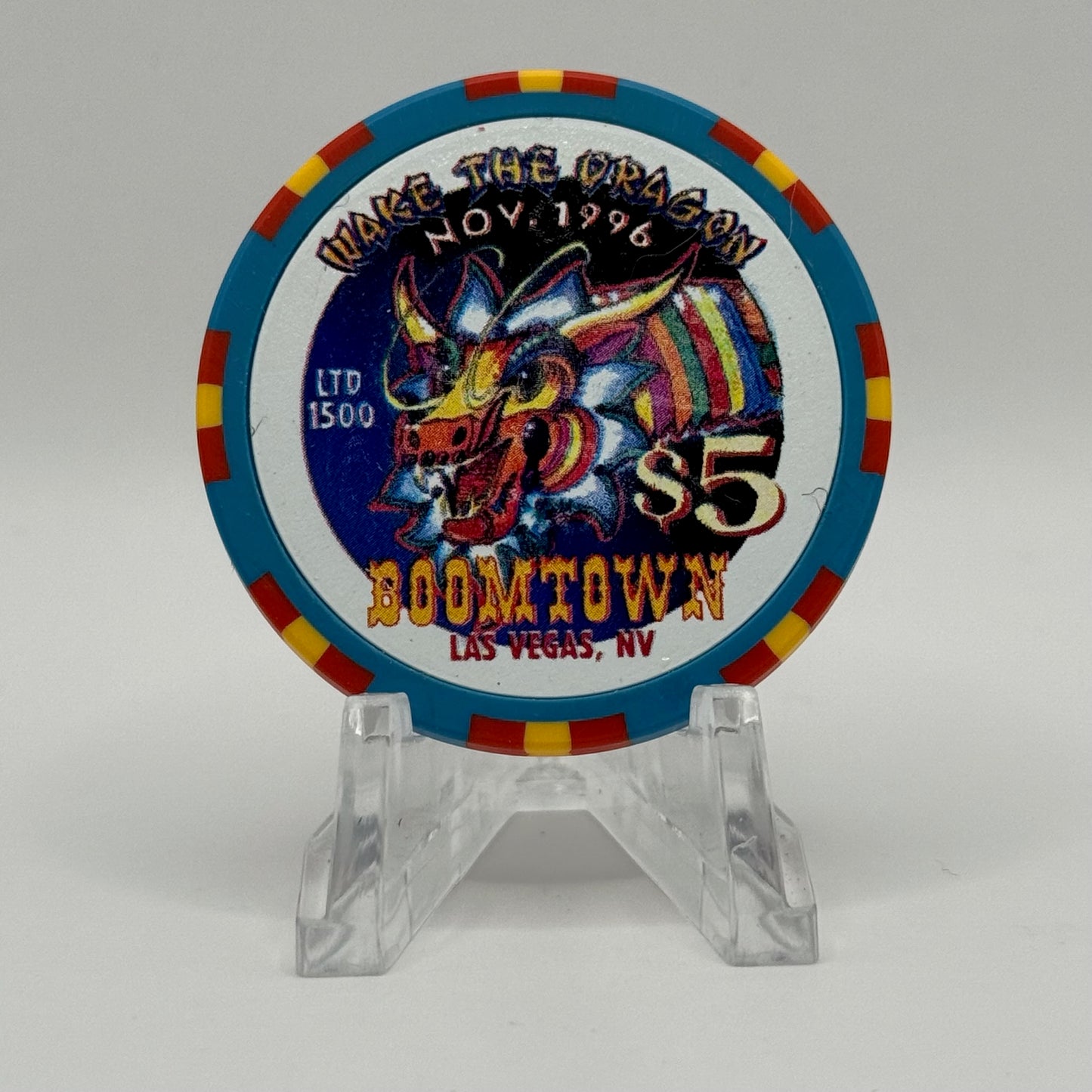 Boomtown Las Vegas Nevada 1996 'Wake the Dragon' LE $5 Casino Chip N8015