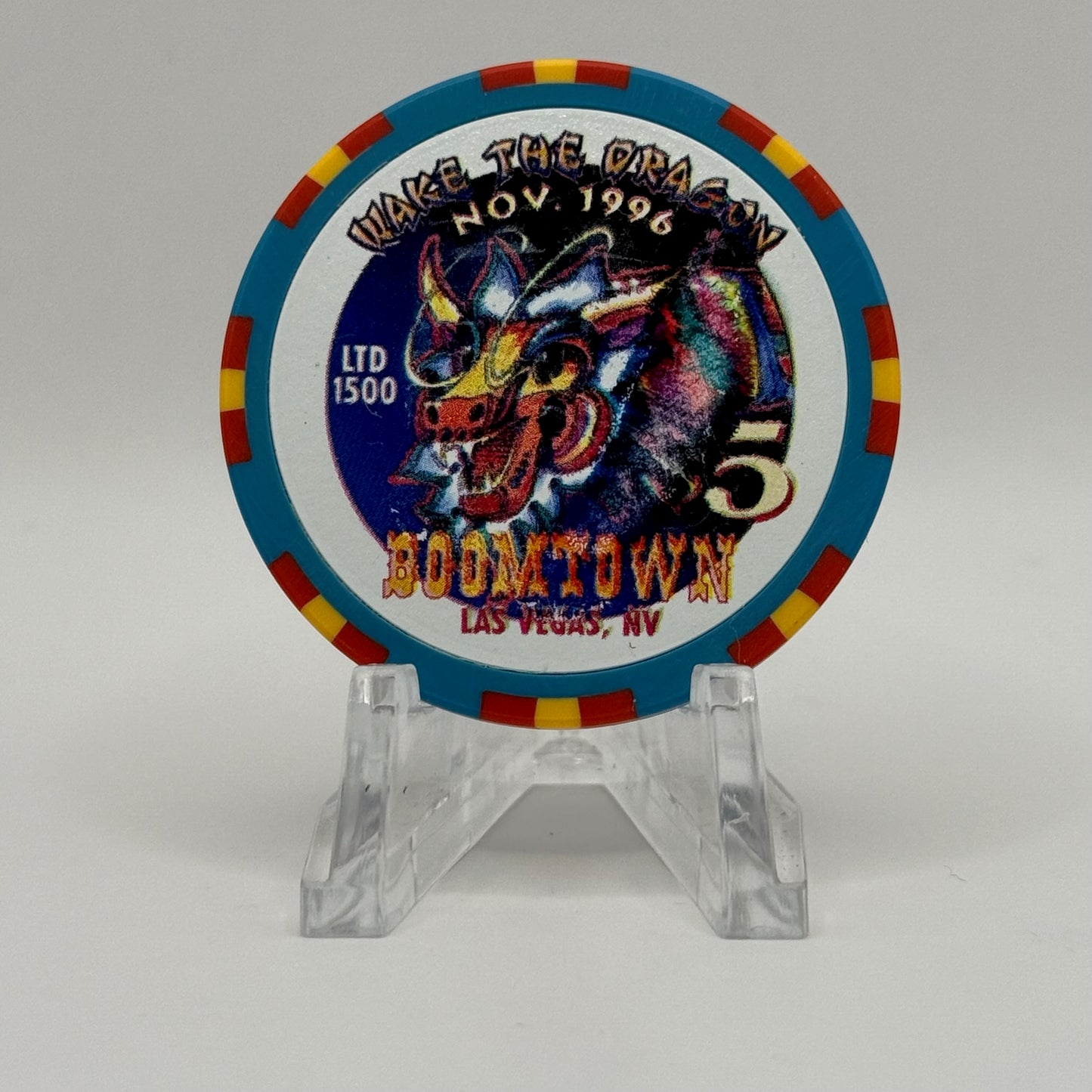 Boomtown Las Vegas Nevada 1996 'Wake the Dragon' LE $5 Casino Chip N8015