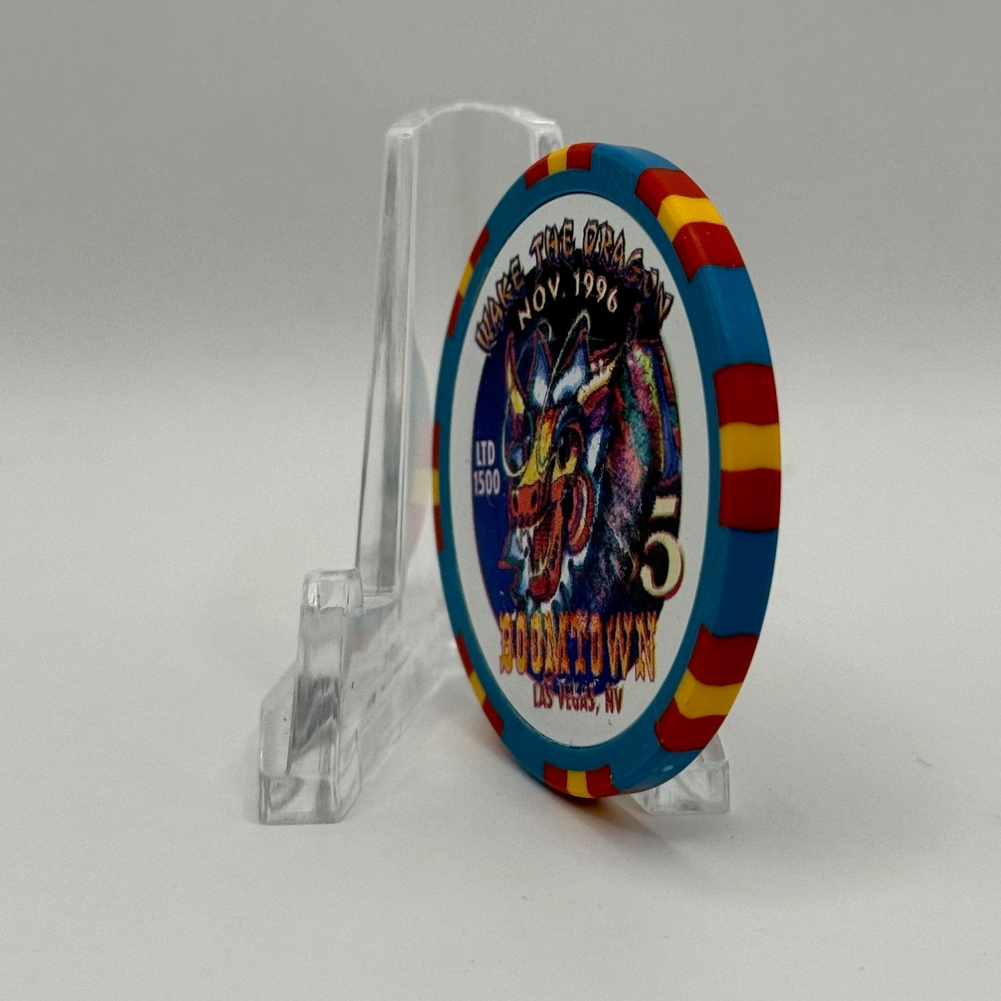 Boomtown Las Vegas Nevada 1996 'Wake the Dragon' LE $5 Casino Chip N8015
