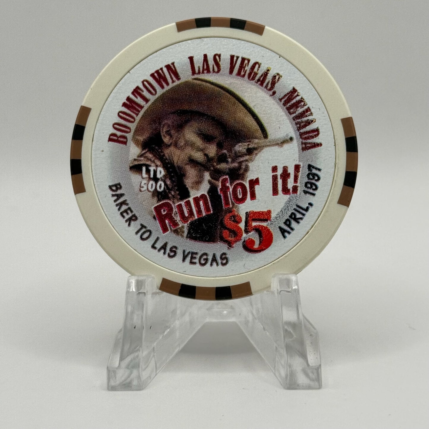 Boomtown Las Vegas Nevada 1997 'Run for It!' LE $5 Casino Chip N9364