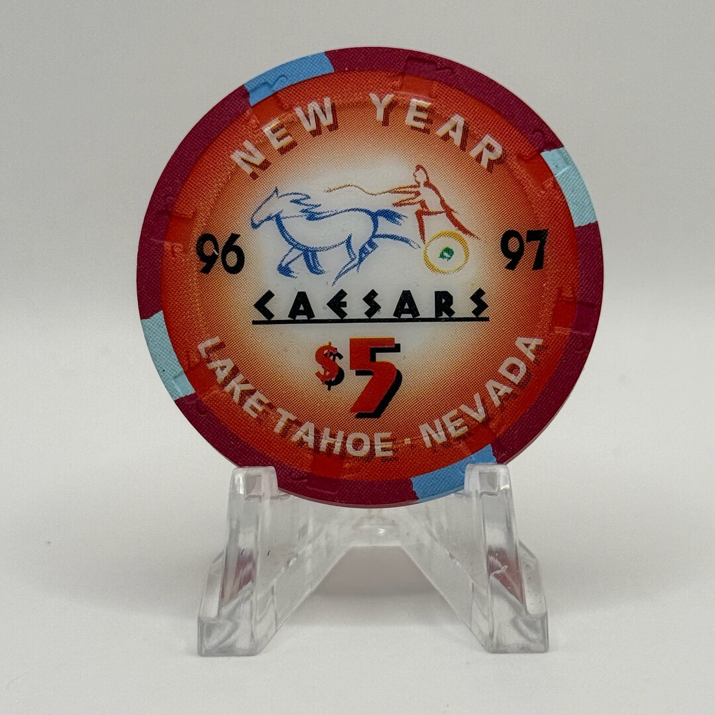 Caesars Tahoe Lake Tahoe Nevada 1996 LE $5 Casino Chip N8051