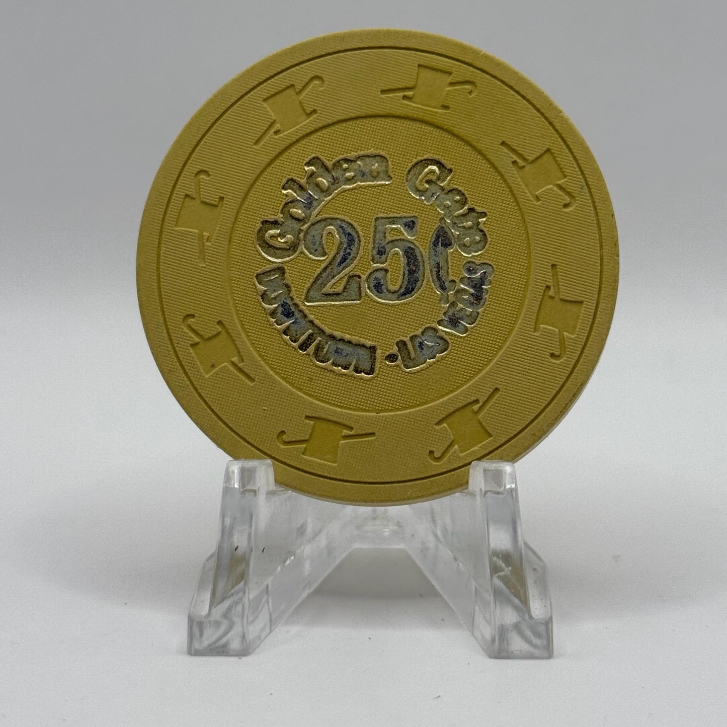Golden Gate Las Vegas Nevada 1980's $0.25 Casino Chip N7142