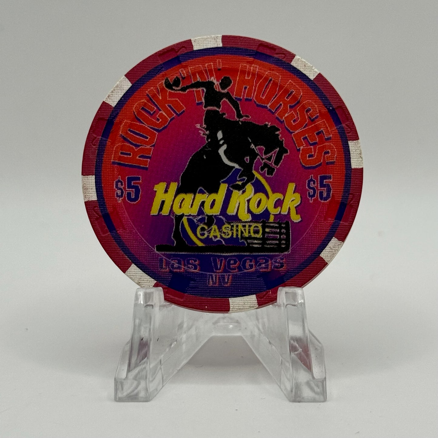 Hard Rock - Las Vegas Las Vegas Nevada 2002 'Rock-n Horses' Series 3 LE $5 Casino Chip E0777