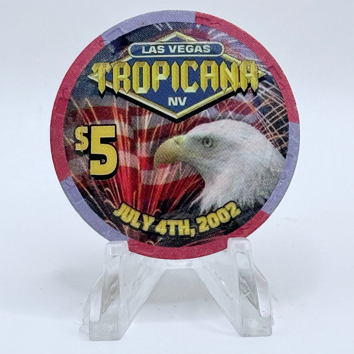 Tropicana Las Vegas Nevada 2002 'Independence Day' LE $5 Casino Chip E2857