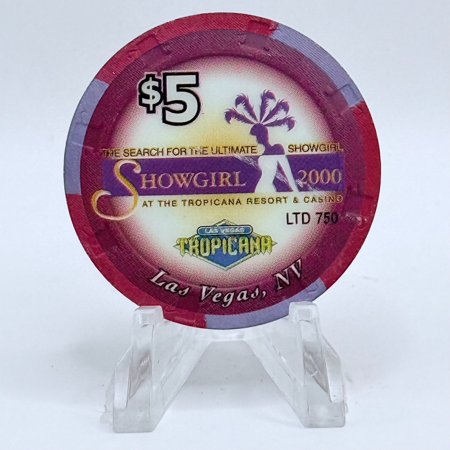 Tropicana Las Vegas Nevada 2000 'Janelle' Series 50 LE $5 Casino Chip V5868