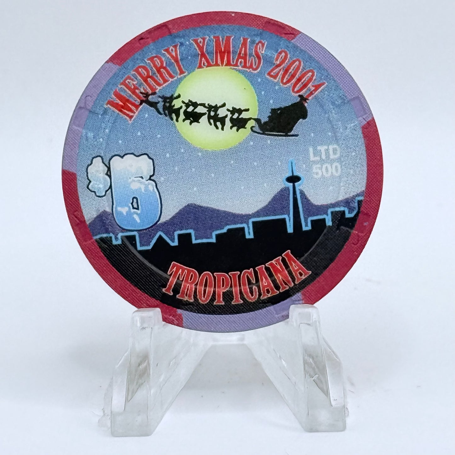 Tropicana Las Vegas Nevada 2001 'Christmas' LE $5 Casino Chip V7103