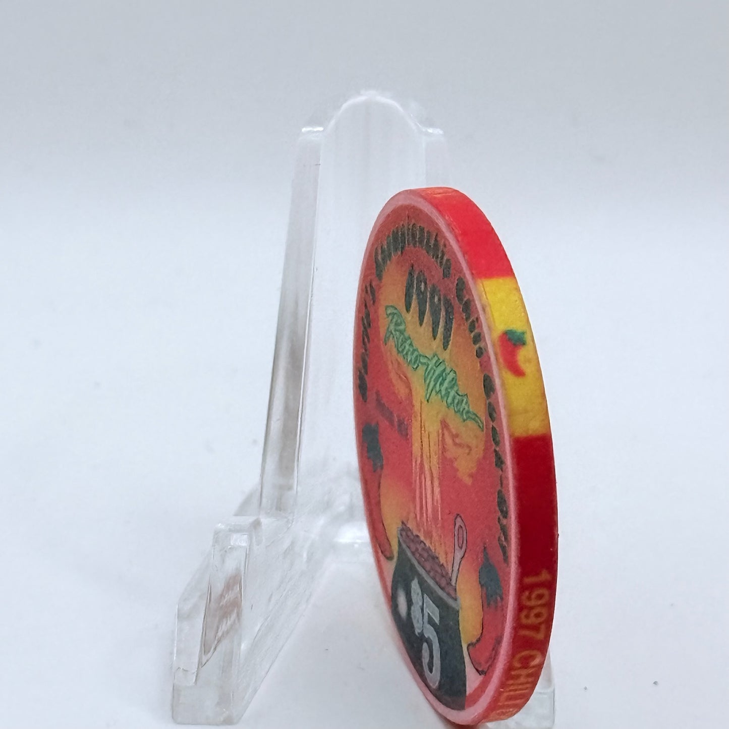 Hilton Resort Reno Nevada 1997 'Chile Cook-off' LE $5 Casino Chip N9945