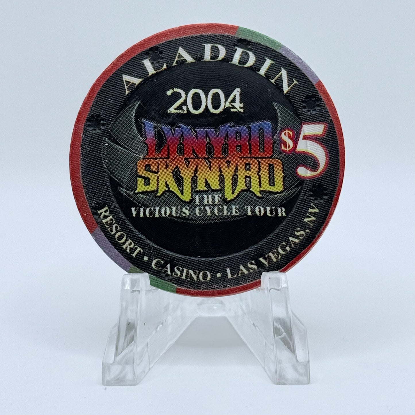 Aladdin Resort & Casino Las Vegas Nevada 2004 'Lynyrd Skynyrd' LE $5 Casino Chip E4413