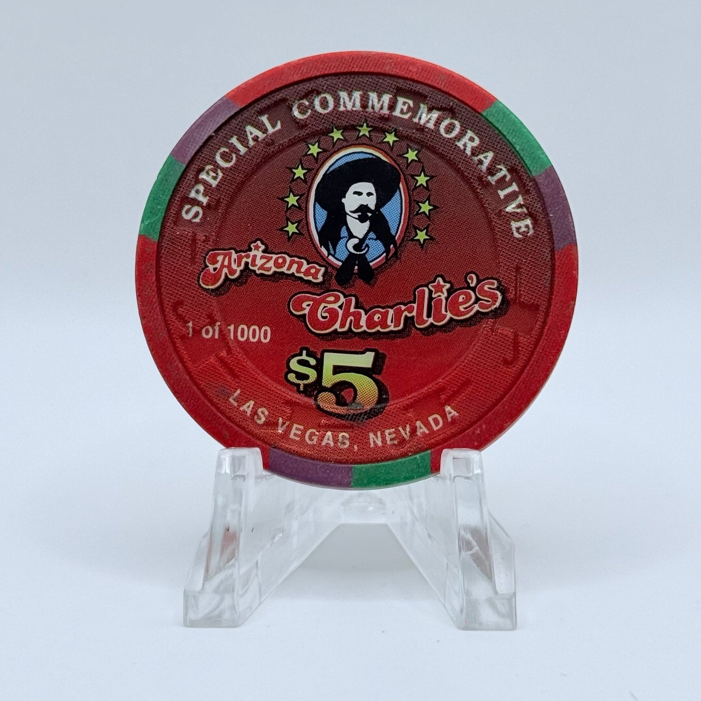 Arizona Charlie's Decatur (West) Las Vegas Nevada 1996 'Don Maynard' Series 4 LE $5 Casino Chip N6442