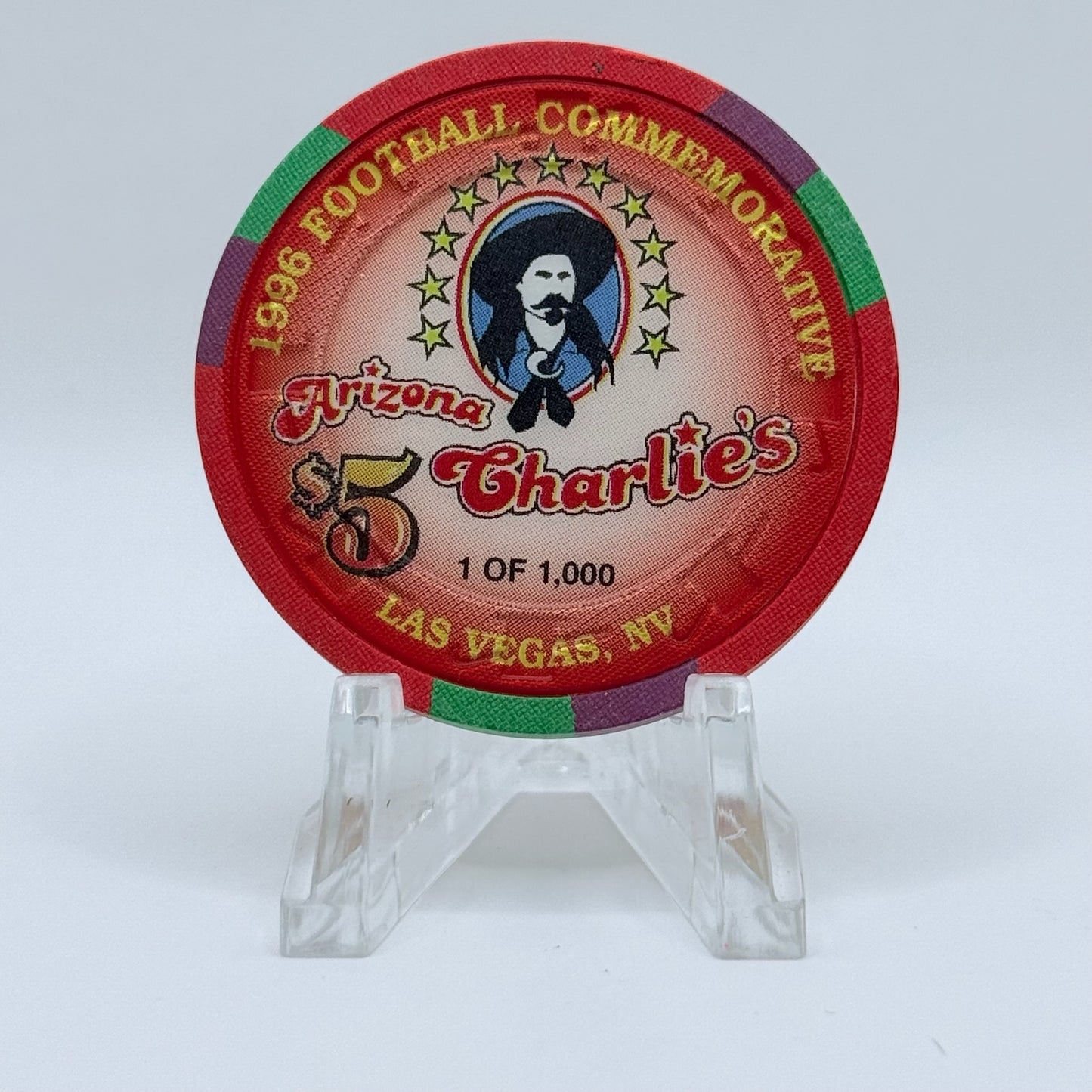 Arizona Charlie's Decatur (West) Las Vegas Nevada 1996 Football Commemorative Series 5 LE $5 Casino Chip N2442