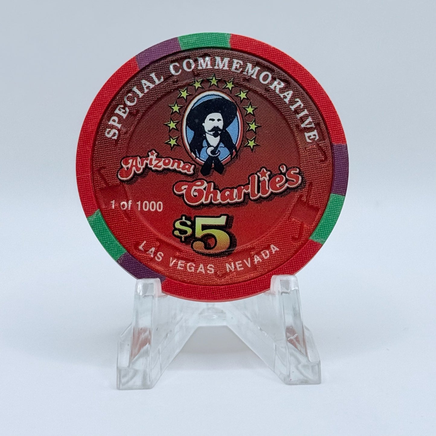 Arizona Charlie's Decatur (West) Las Vegas Nevada 1996 'Don Maynard' Series 4 LE $5 Casino Chip N6440