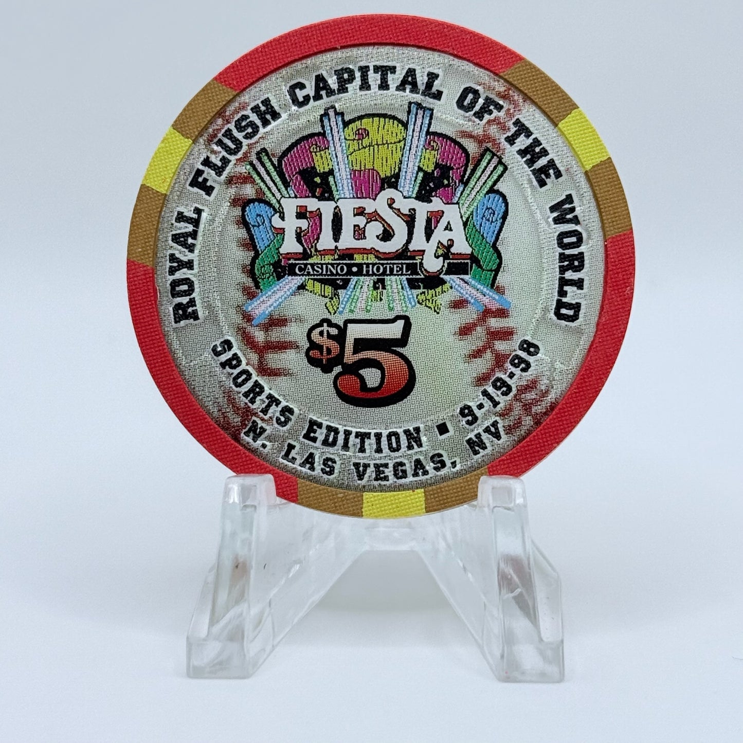 Fiesta Rancho N. Las Vegas Nevada 1998 'Larry Sherry' LE $5 Casino Chip V2421