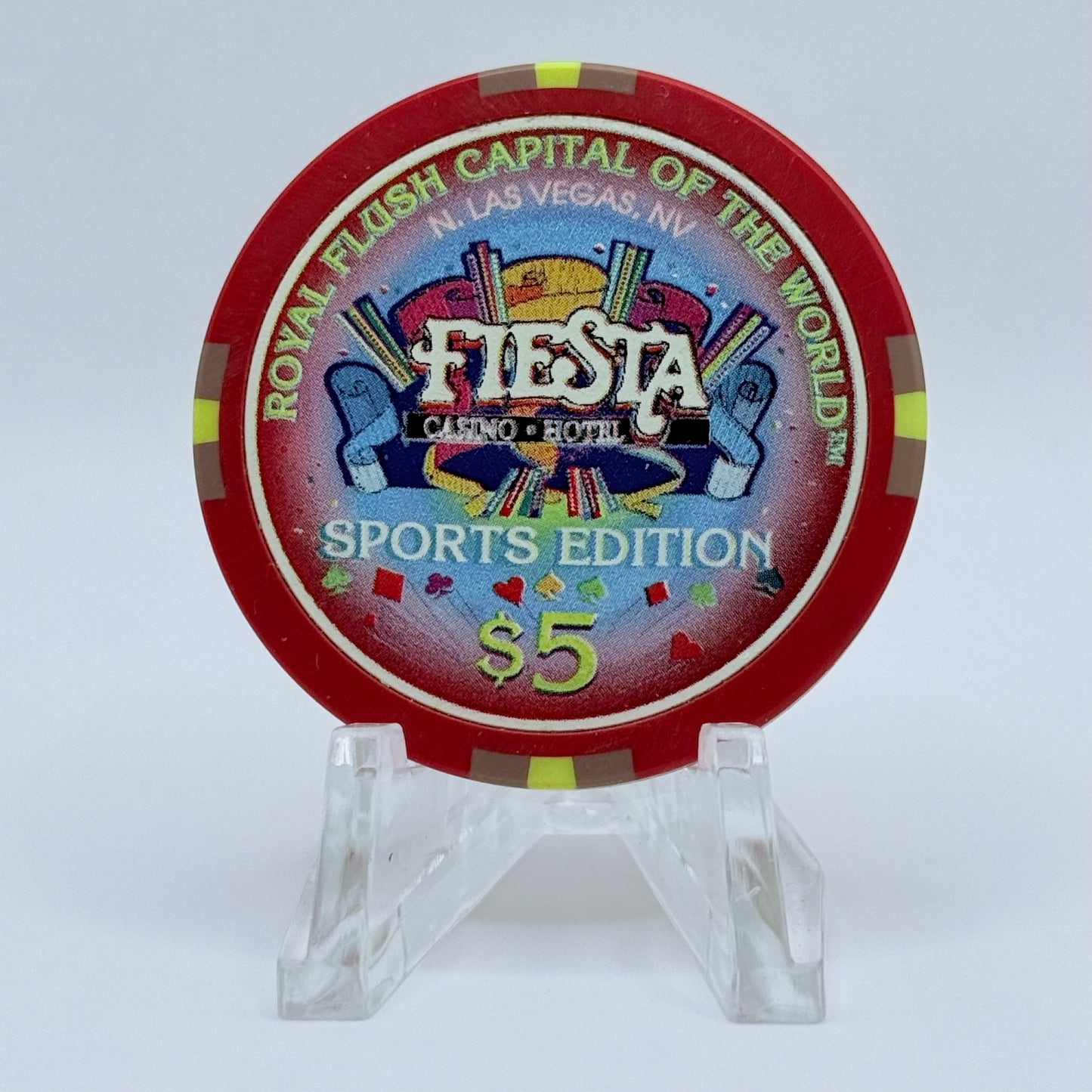 Fiesta Rancho N. Las Vegas Nevada 1998 'Mickey McDermott' Series 4 LE $5 Casino Chip N9640