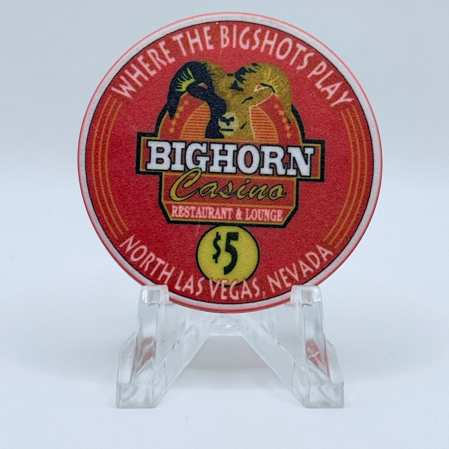 Bighorn Casino N. Las Vegas Nevada 1999 LE $5 Casino Chip V2152