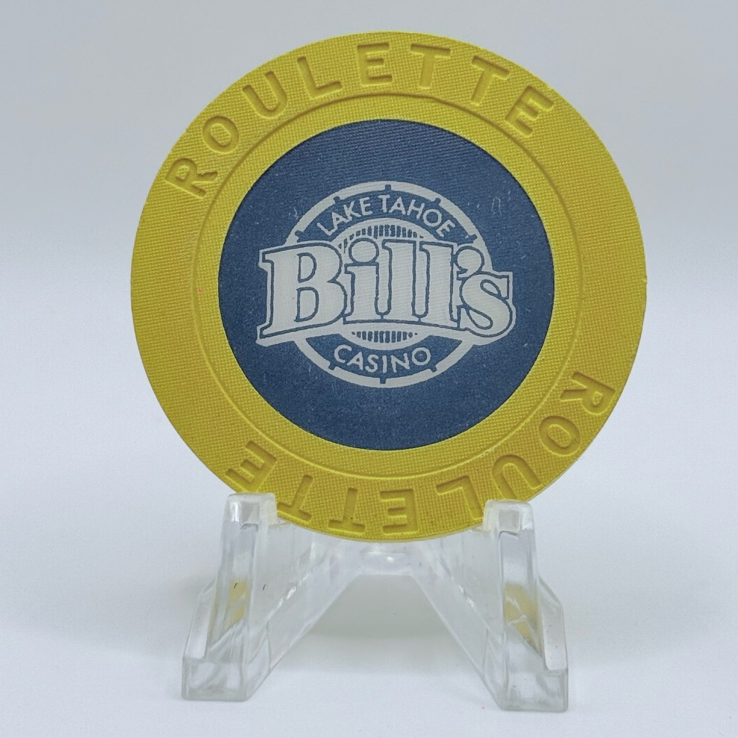 Bill's Lake Tahoe Nevada 1988 Series 4 Roulette Yellow Casino Chip N6545