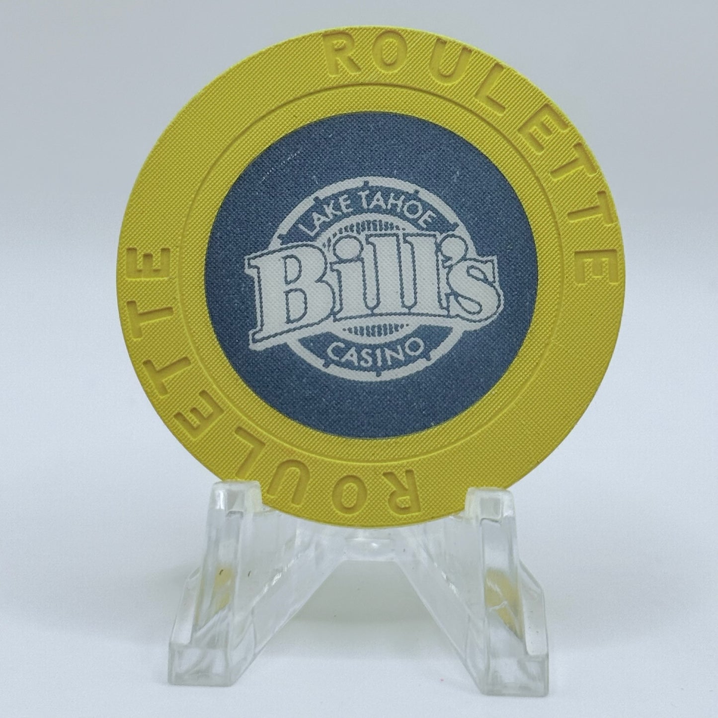 Bill's Lake Tahoe Nevada 1988 Series 4 Roulette Yellow Casino Chip N6545