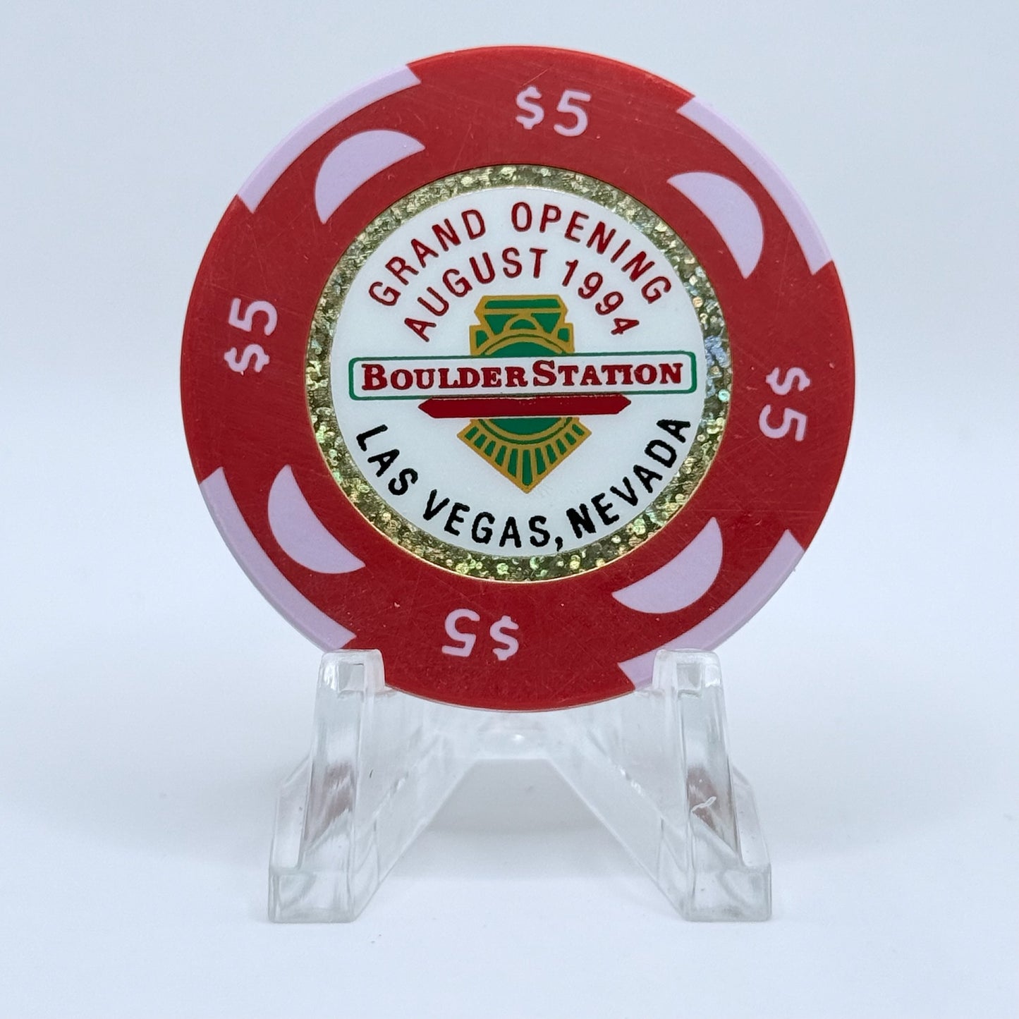 Boulder Station Las Vegas Nevada 1994 'Grand Opening' LE $5 Casino Chip N0520