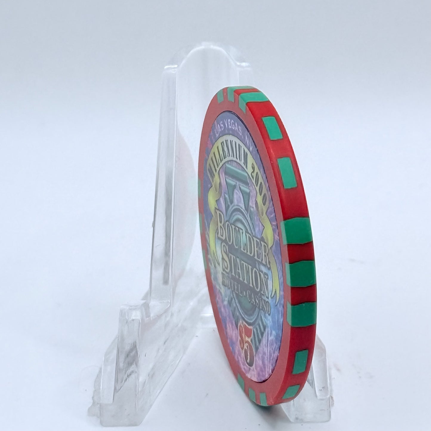 Boulder Station Las Vegas Nevada 1999 'Millennium' LE $5 Casino Chip V3748
