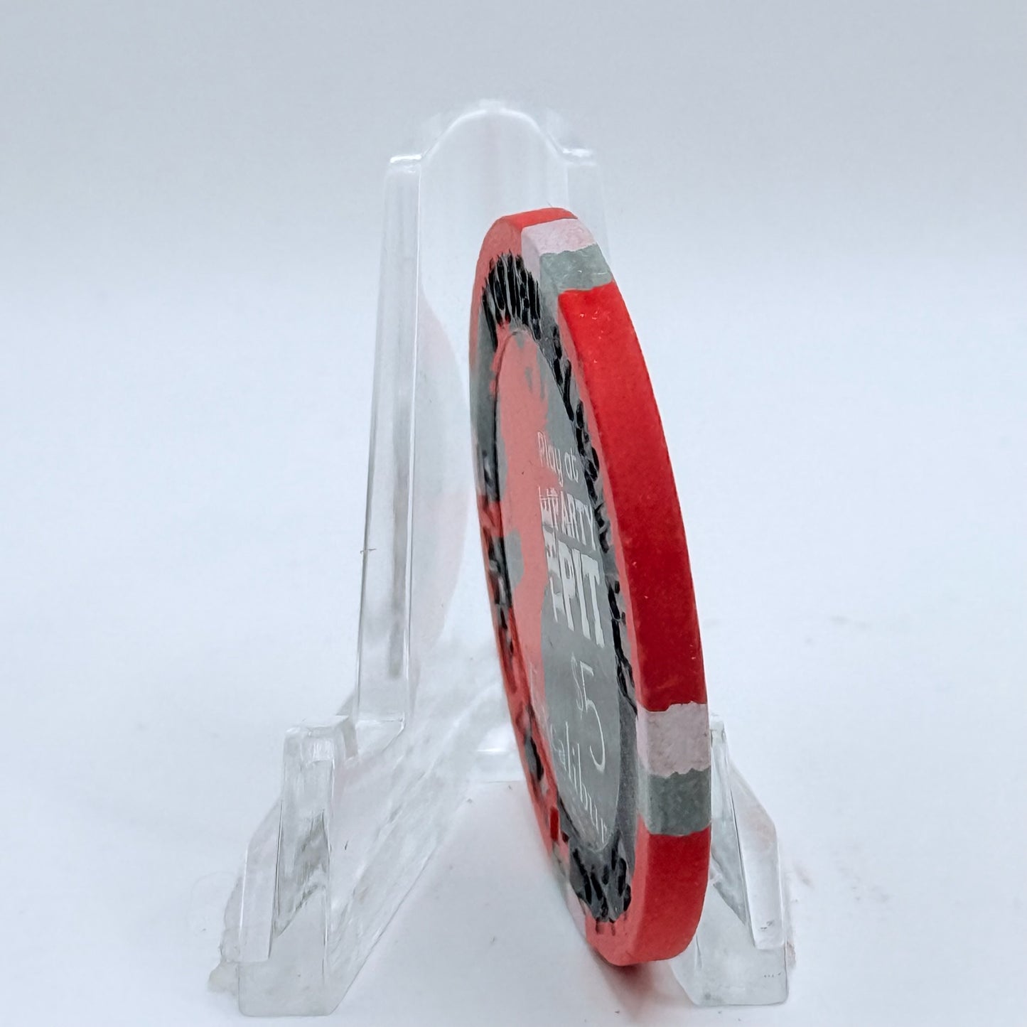 Excalibur Las Vegas Nevada 2009 'Party Pit Girl Sideways' LE $5 Casino Chip E9512