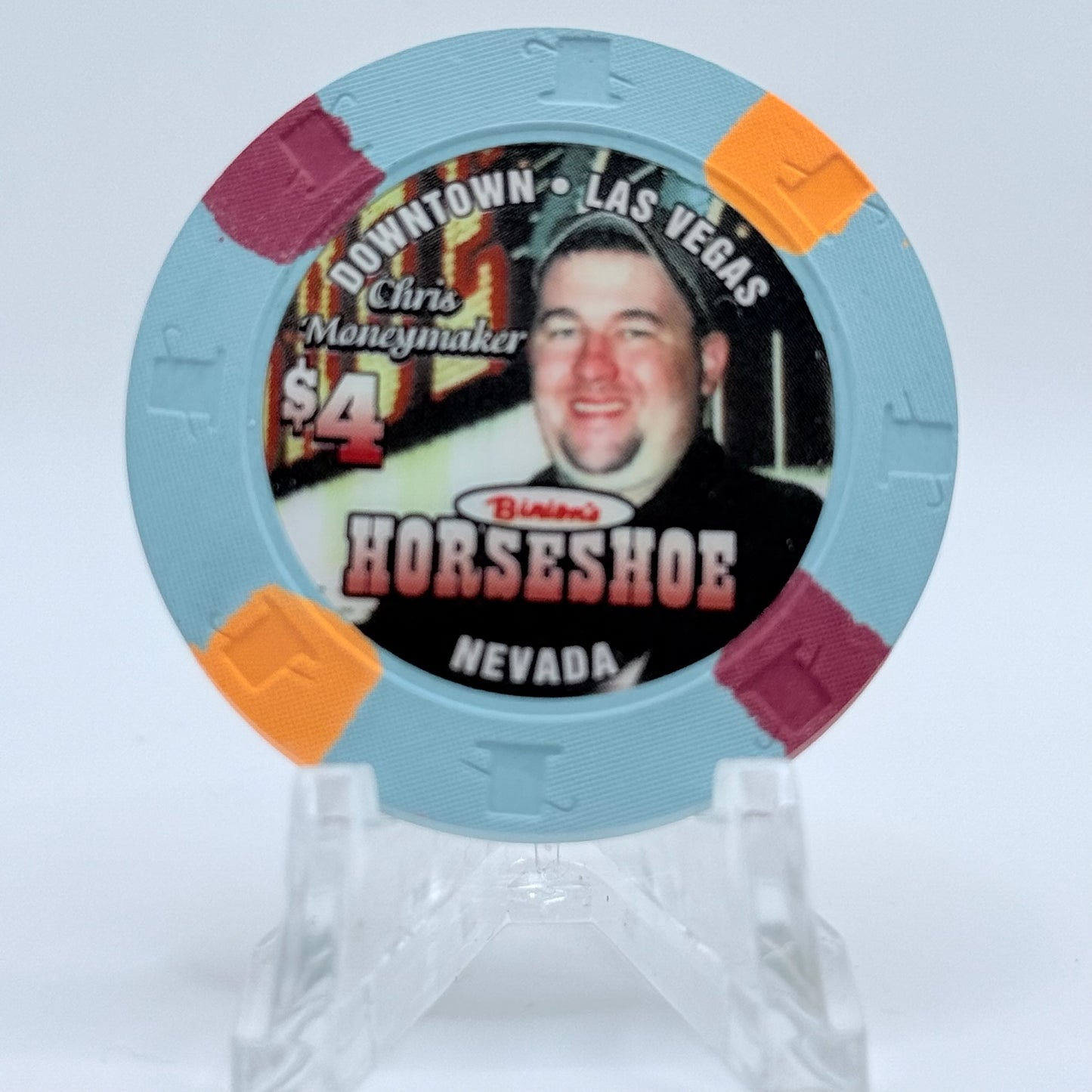 Horseshoe Club (Binion's) Las Vegas Nevada 2004 'Chris Moneymaker' $4 Casino Chip E3265