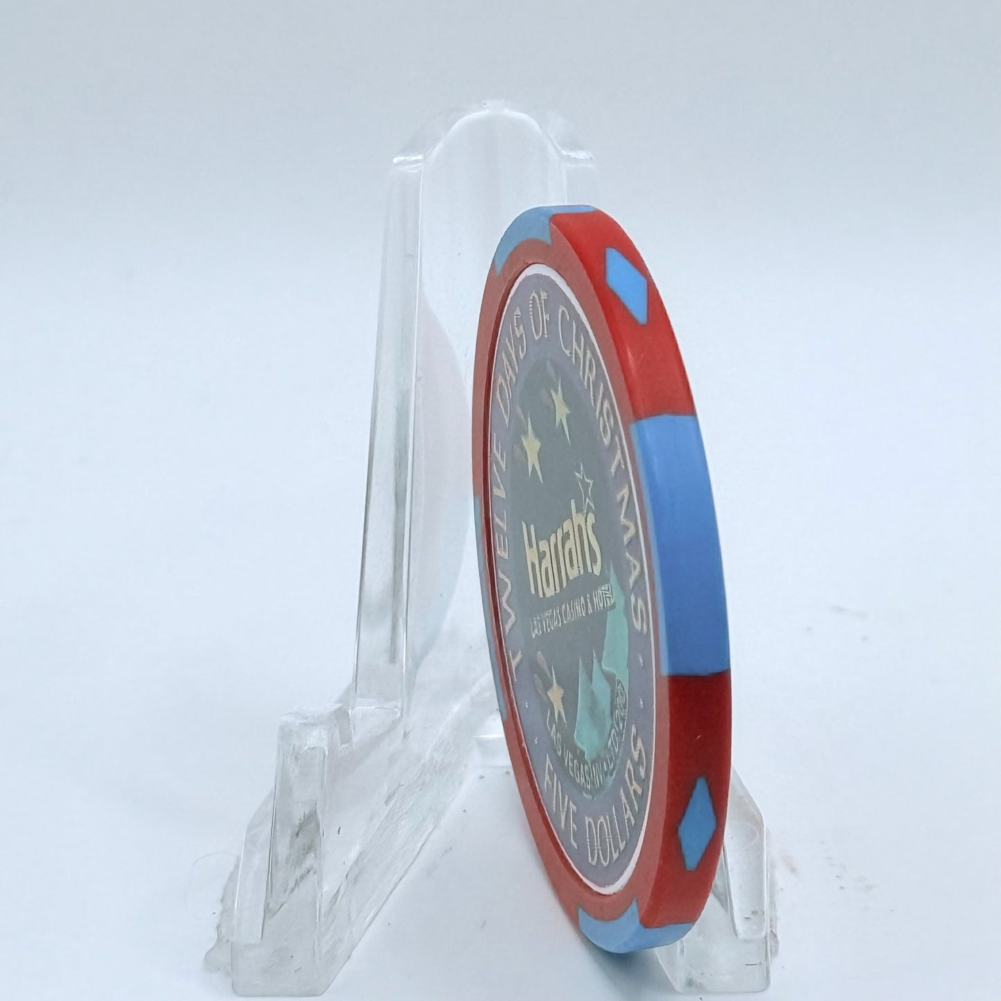 Harrah's Las Vegas Nevada 2002 'Eighth Day Of Christmas - Eight Maids A Milking' LE $5 Casino Chip E0957