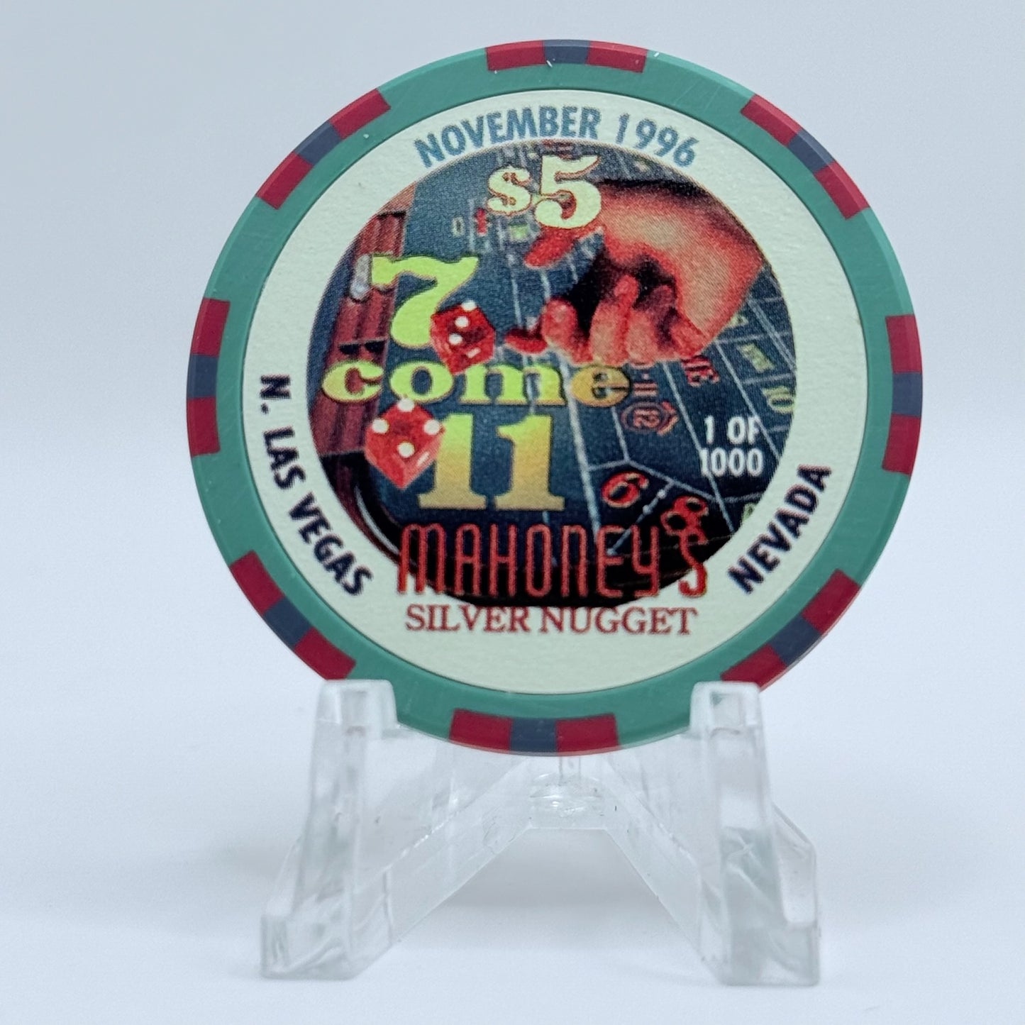Mahoney's Silver Nugget N. Las Vegas Nevada 1996 LE $5 Casino Chip N9105