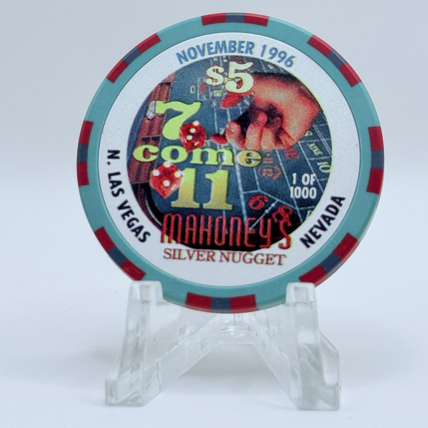 Mahoney's Silver Nugget N. Las Vegas Nevada 1996 LE $5 Casino Chip N9105