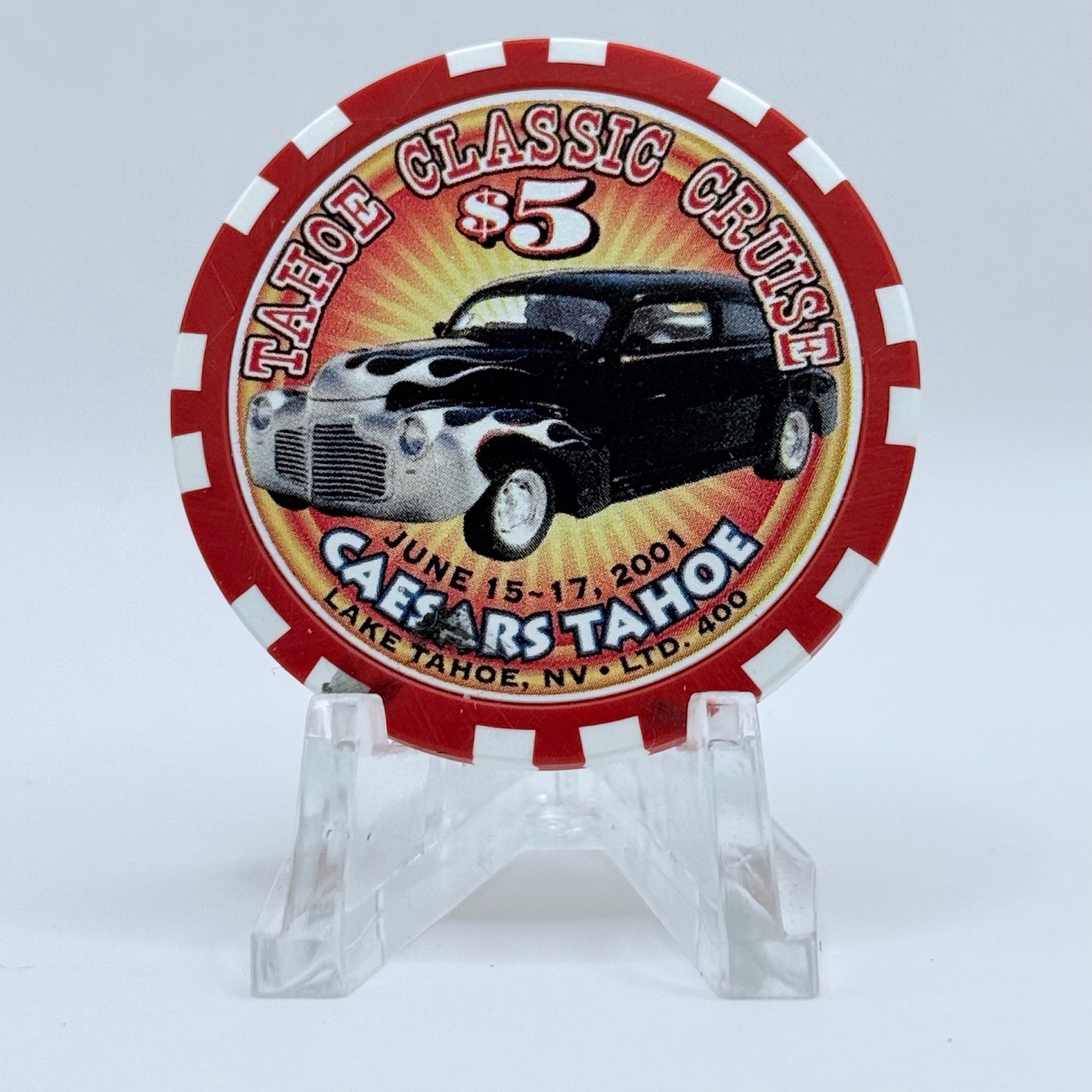 Caesars Tahoe Lake Tahoe Nevada 2001 'Tahoe Classic Cruise' LE $5 Casino Chip V6769