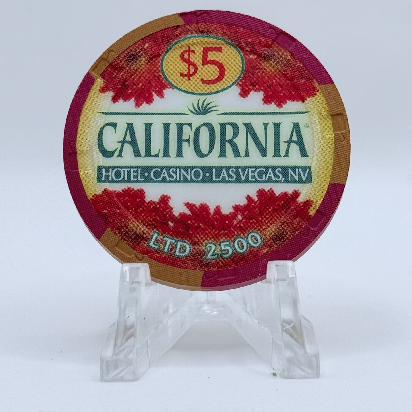 California Hotel Las Vegas Nevada 1999 LE $5 Casino Chip V3824