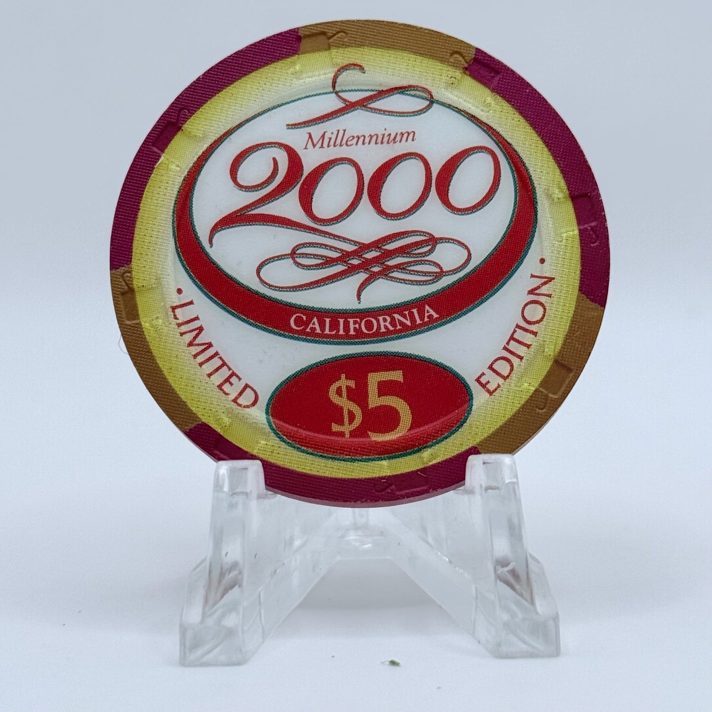California Hotel Las Vegas Nevada 1999 LE $5 Casino Chip V3824