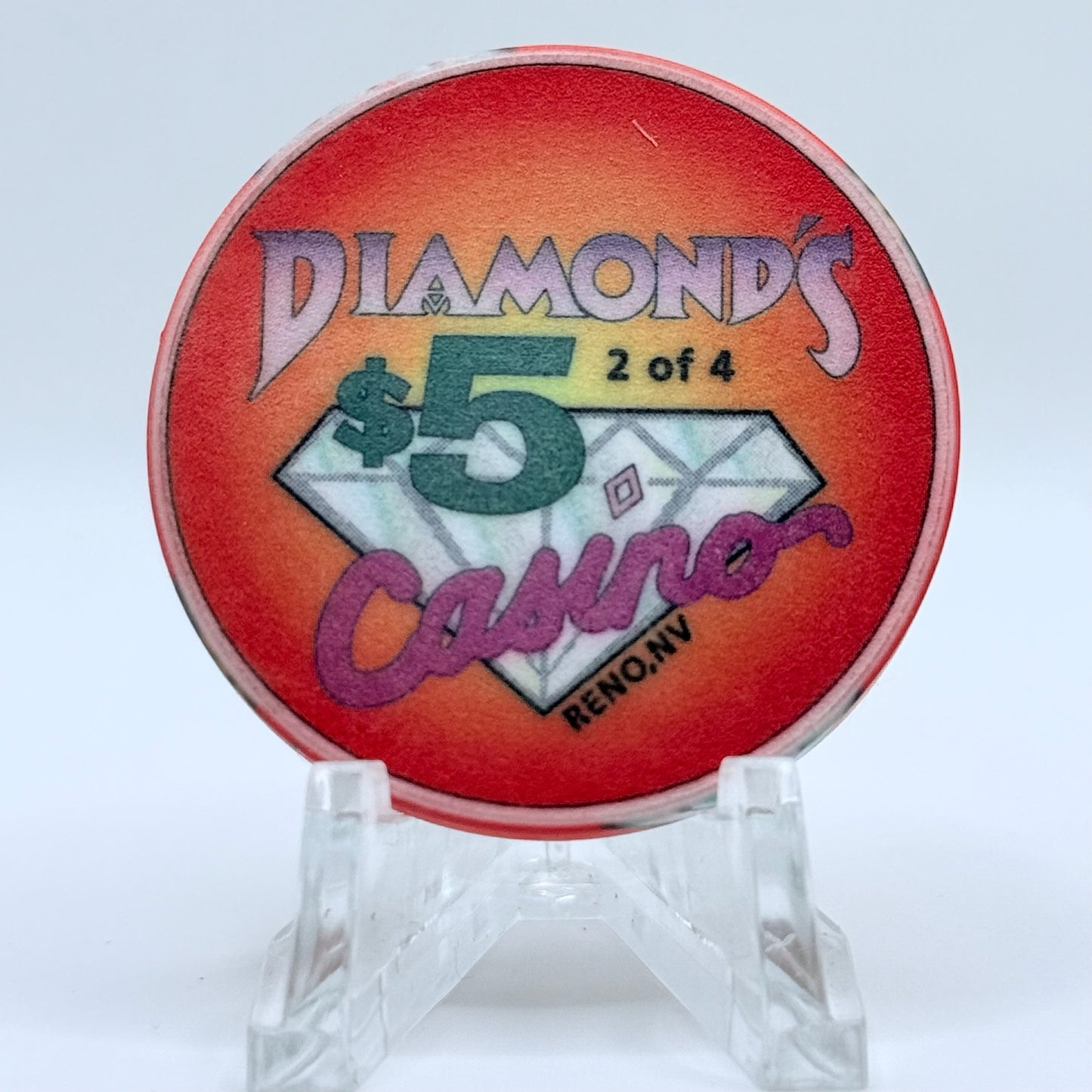 Diamond's Casino Reno Nevada 1996 'Buck'n Ball' Series 1 LE $5 Casino Chip N8157