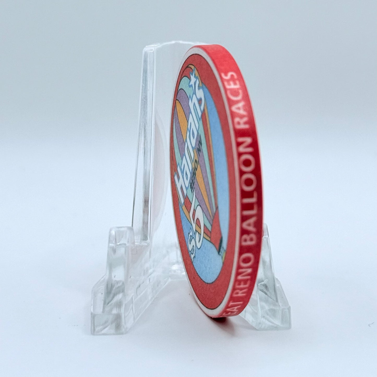 Harrah's Reno Nevada 1996 'The Great Reno Balloon Race' LE $5 Casino Chip N8529