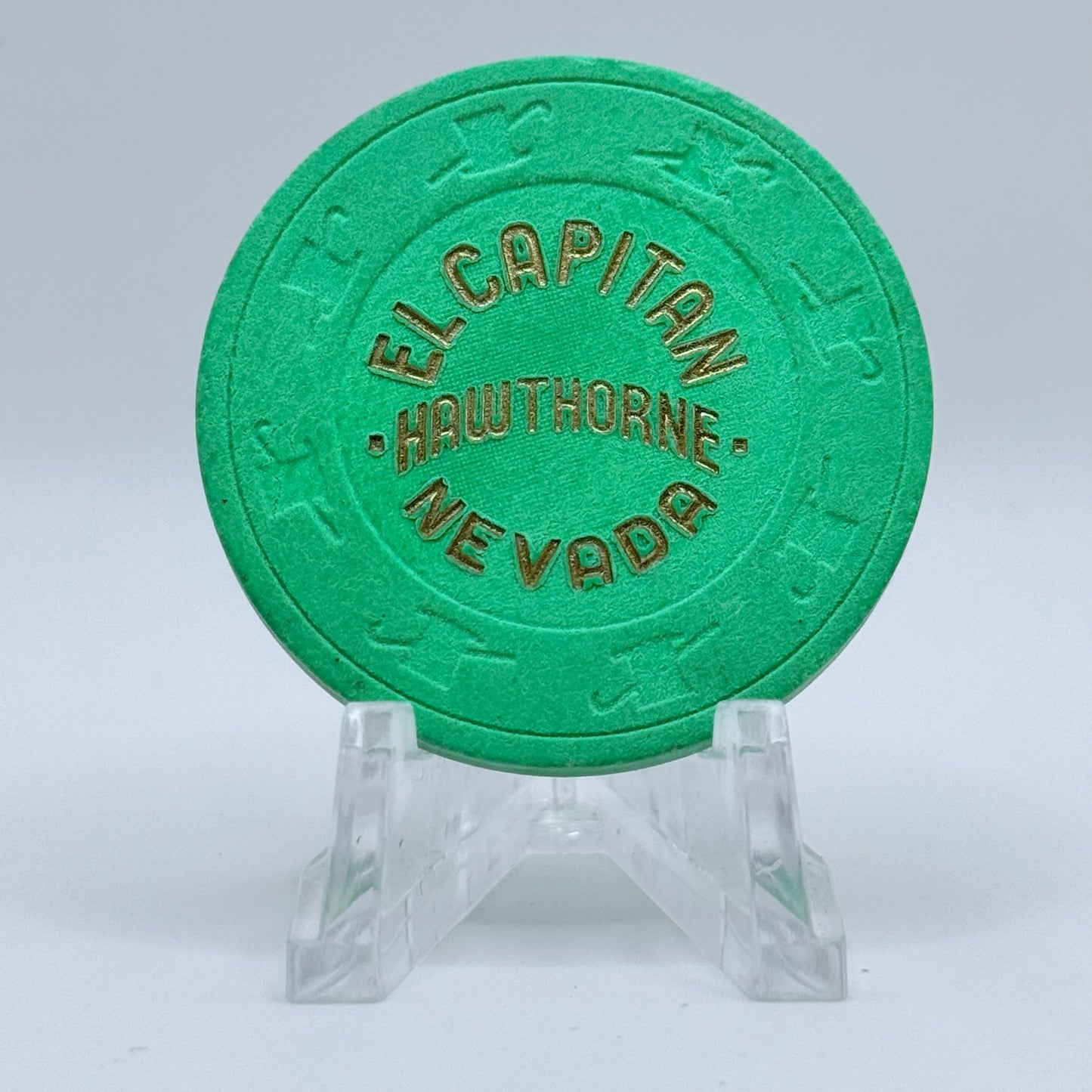 El Capitan Hawthorne Nevada Series 1 Roulette Green Casino Chip N8173