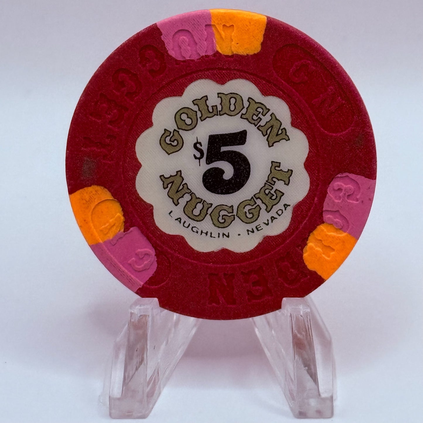 Golden Nugget Laughlin Nevada 1988 $5 Casino Chip N3415