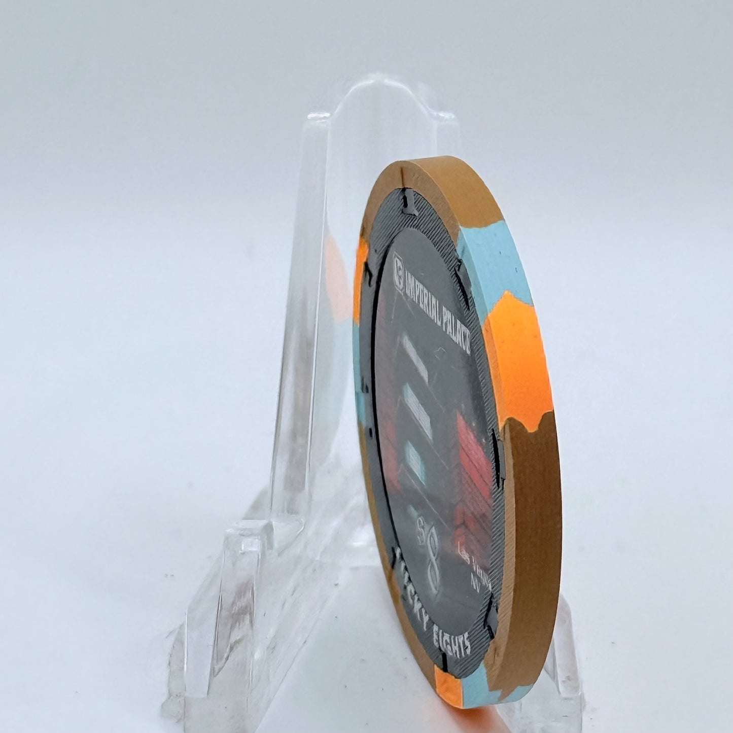 Imperial Palace Las Vegas Nevada 2008 'Lucky Eights, 8-8-08' LE $8 Casino Chip E7190