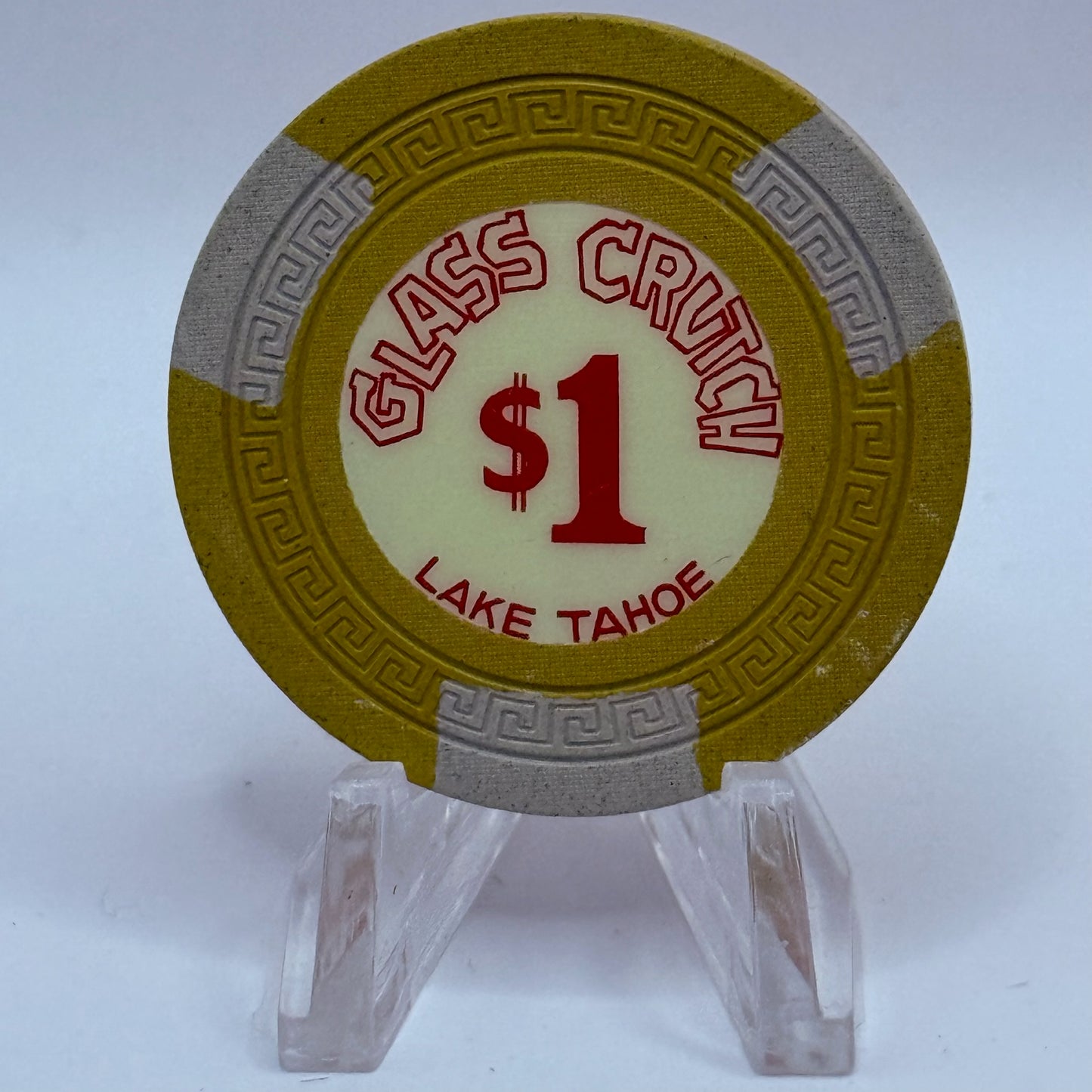 Glass Crutch Lake Tahoe Nevada 1964 LE $1 Casino Chip N7045